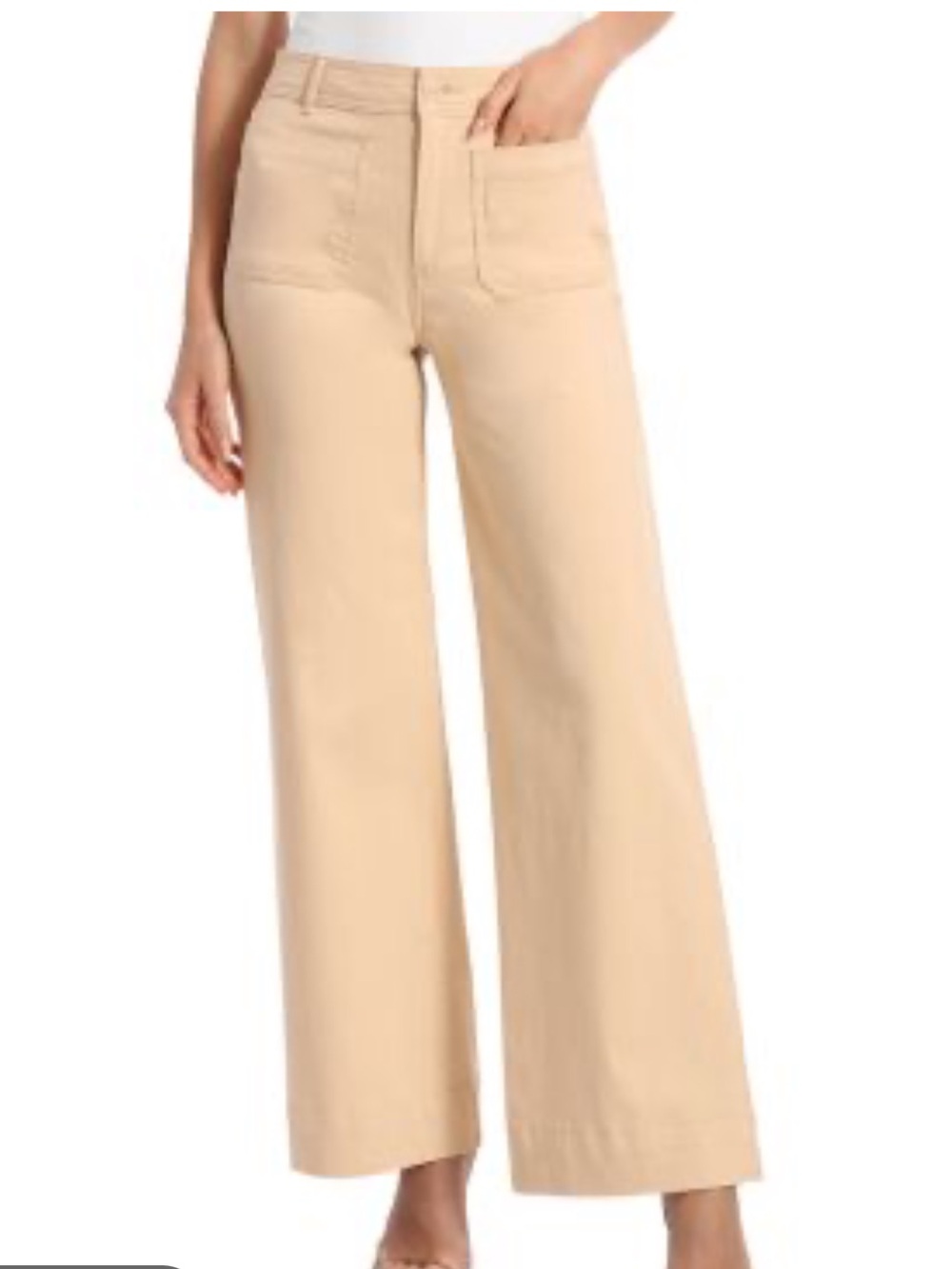 Zara Tan High Rise Wide Leg Jeans Size Small